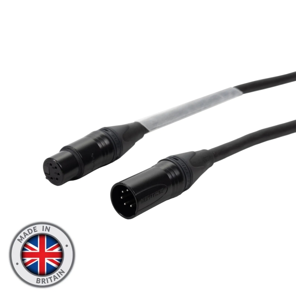 elumen8 5-Pin Neutrik Male - Female XLR 2-Pair DMX Cable - 4m