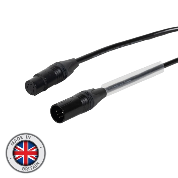 elumen8 5-Pin Neutrik Male - Female XLR 1-Pair DMX TPU Cable - 40m
