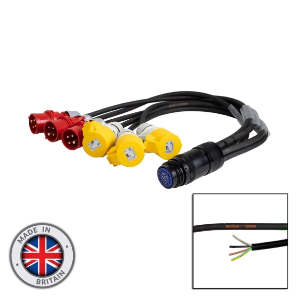 elumen8 Socapex 3 Way Motor Fan In 110V+415V Cable