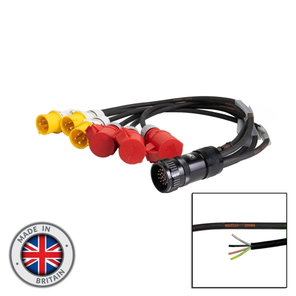 elumen8 Socapex 3 Way Motor Fan Out 110V+415V Cable