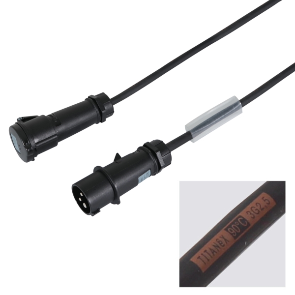 Mennekes 2m 2.5mm 16A Male - 16A Female Cable