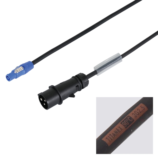 Mennekes 1m 2.5mm 16A Male - PowerCON Cable