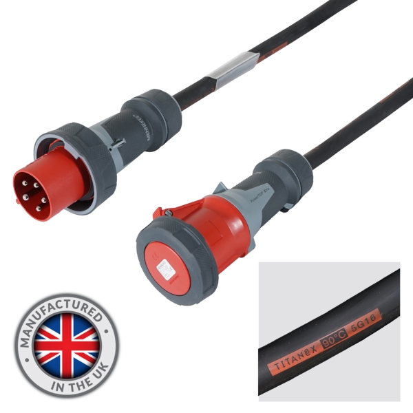 Mennekes 5m 63A Male - 63A Female 3PH 16mm 5C Cable