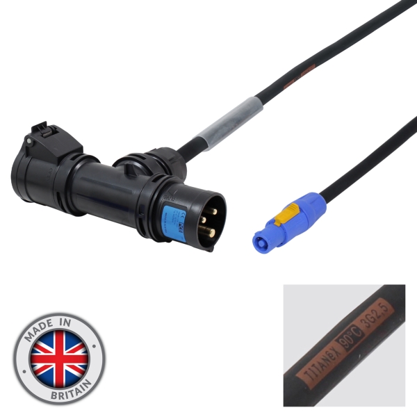 PCE 10m 2.5mm T Connect to PowerCON Cable