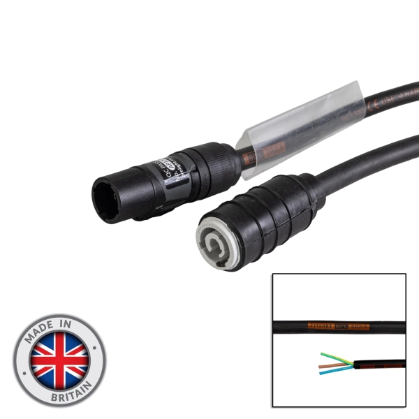 elumen8 0.5m PowerCON B-type Socket to Neutrik PowerCON TRUE1 Cable - 2.5mm H07RN-F