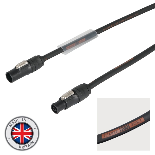 elumen8 0.5m Neutrik PowerCON TRUE1 TOP Cable - 2.5mm H07RN-F