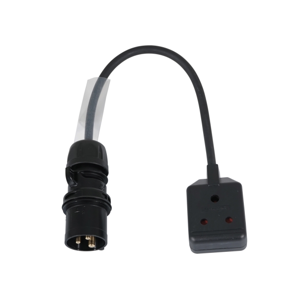 LEDJ 0.5m 1.5mm 16A Male - 15A Female Adaptor Cable