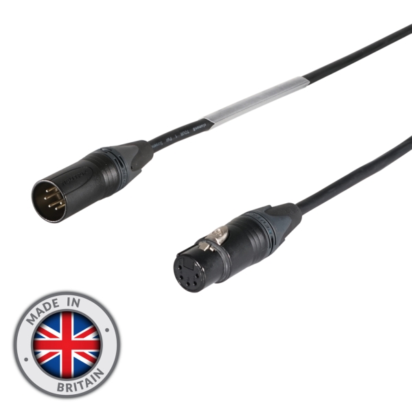 eLumen8 1m 5-Pin Neutrik Male XLR - 5-Pin Female XLR DMX Cable