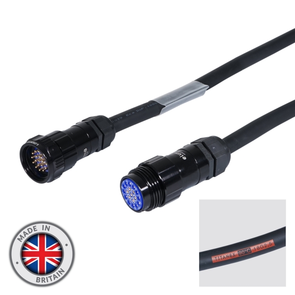 eLumen8 50m Socapex 19-Pin Male - Female Titanex 2.5mm Cable