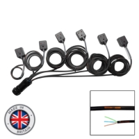 Socapex 19-Pin Male - 15A Female 1.5mm Staggered Fan-Out Cable