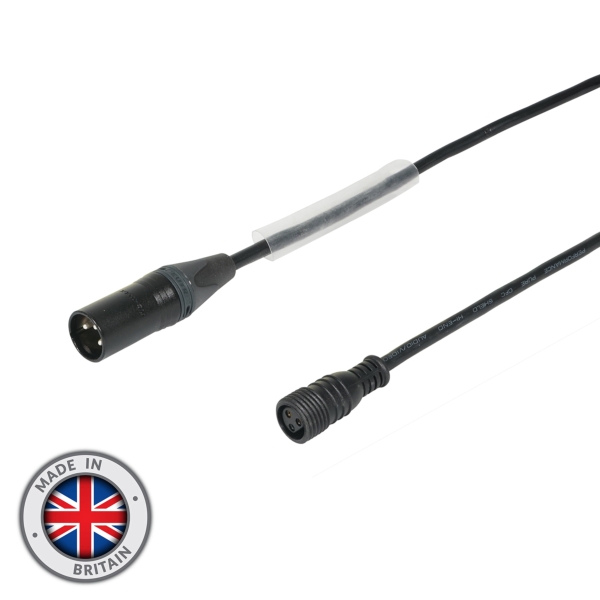 LEDJ DMX Neutrik XLR 3-Pin Male to Hydralock Female Cable - 1 metre