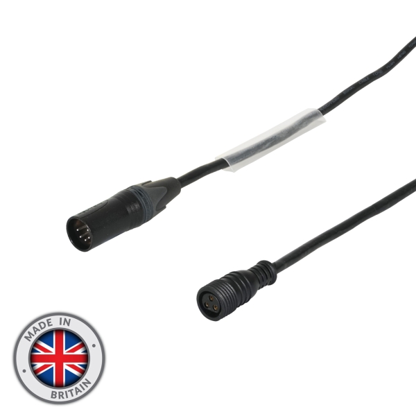 LEDJ DMX Neutrik XLR 5-Pin Male to Hydralock Female Cable - 1 metre