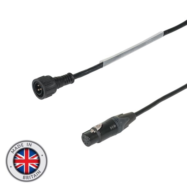 LEDJ DMX Hydralock Male to Neutrik XLR 5-Pin Female Cable - 1 metre