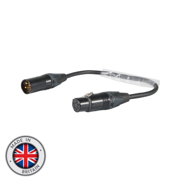 elumen8 DMX Adaptor 3-Pin Male XLR to 5-Pin Female XLR