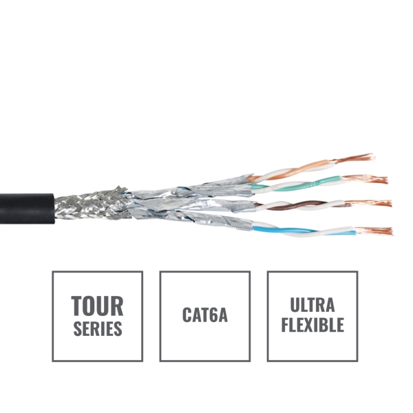 elumen8 TOUR S/FTP Data Cable CAT6A, 300m Drum Black