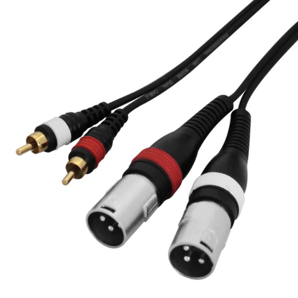 W Audio 2m 2 x XLR Male - 2 x Phono Cable