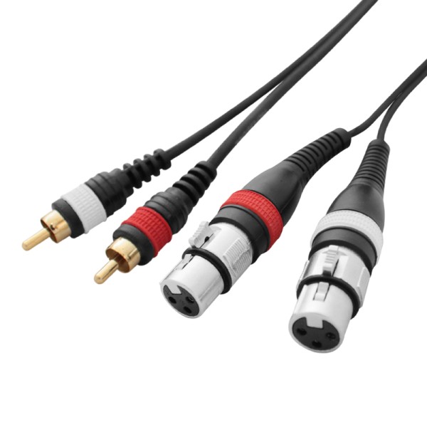W Audio 2m 2 x XLR Female - 2 x Phono Cable