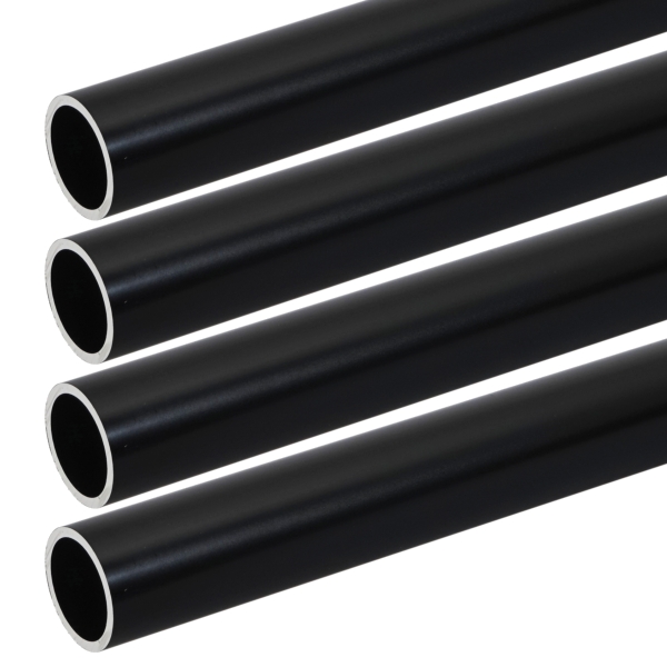 elumen8 3m Aluminium Tube, 48 x 4mm - Black (Pack of 4)