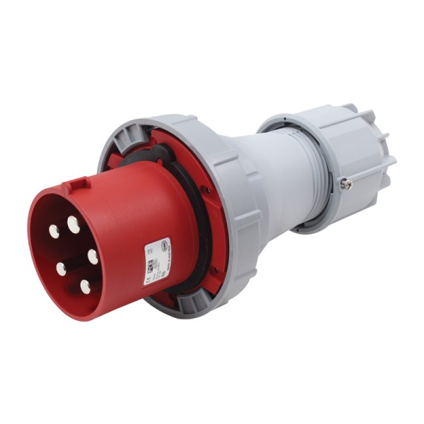 Red 125A C Form 415V 3P+N+E IP67 Plug (045-6)