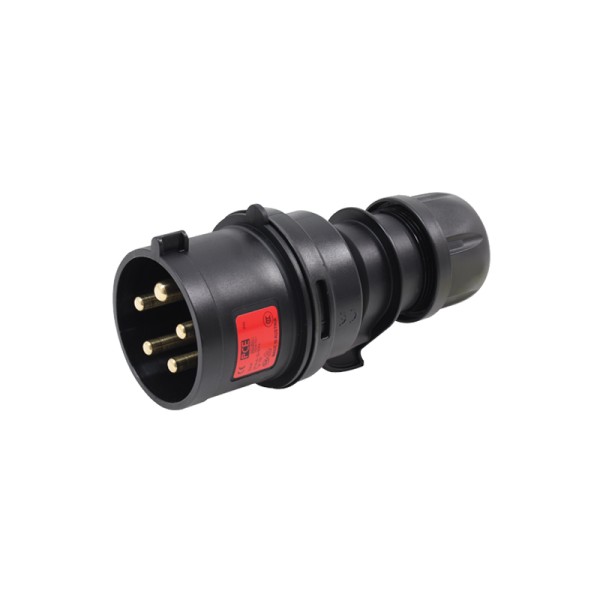 Red 32A C Form 415V 3P+N+E Black Plug (025-6xs)