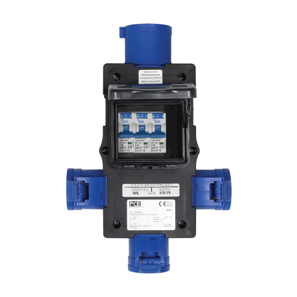 PCE St Anton Distribution Box 32A 240V In, 3 x 16A 240V Out