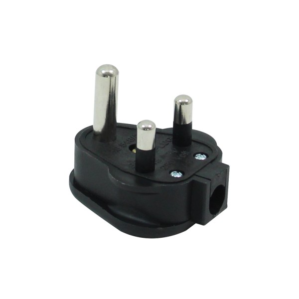 15A HD Round Pin Mains Plug, Black (HDPT15B)