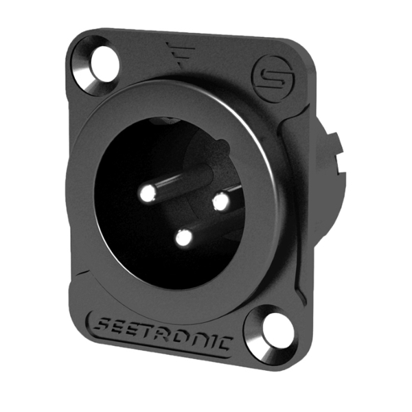 Seetronic MJ3F2C-B XLR 3-Pin Chassis Plug - Black