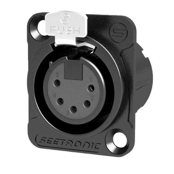 Seetronic MK5F2C-B XLR 5-Pin Chassis Socket - Black