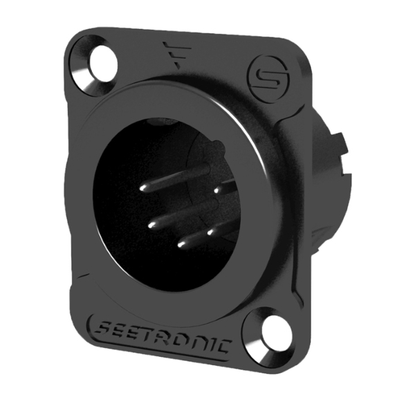 Seetronic MJ5F2C-B XLR 5-Pin Chassis Plug - Black