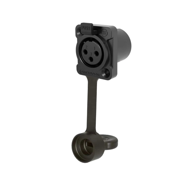 Seetronic K3F2C-W-B-67 IP67 3-Pin Female Chassis Connector - Black