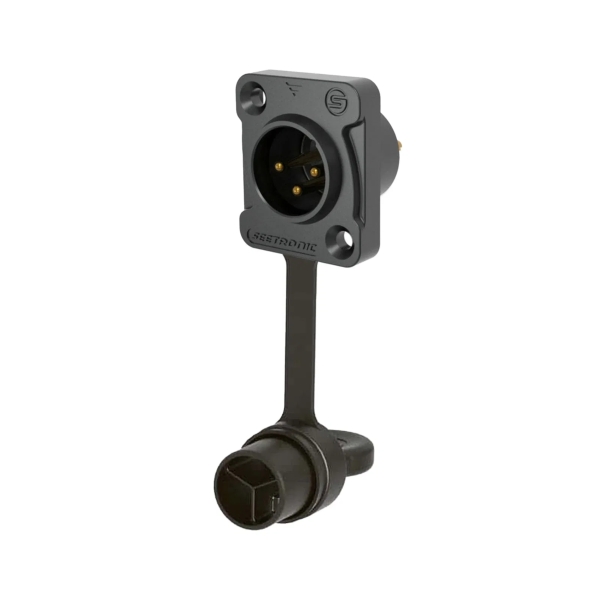 Seetronic J3F2C-W-B-67 IP67 3-Pin Male Chassis Connector - Black