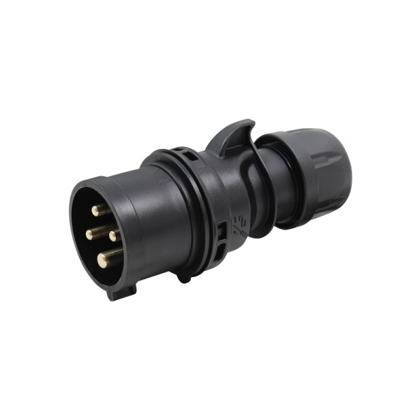 Red 16A C Form 415V 3P+E Plug - Black (014-6x)