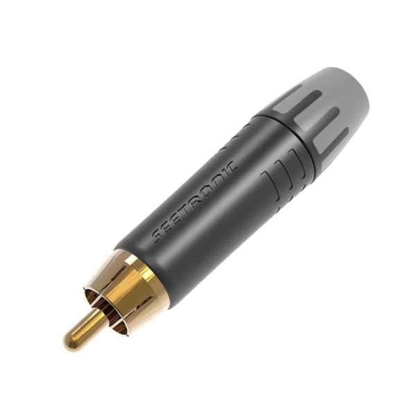 Seetronic MT380 Male Phono RCA Connector - Grey Bush