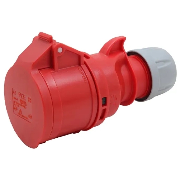 Red 16A C Form 415V 3P+N+E Socket (215-6)