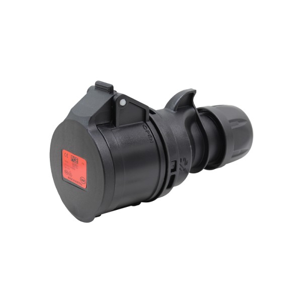 Red 16A C Form 415V 3P+N+E Socket - Black (215-6x)