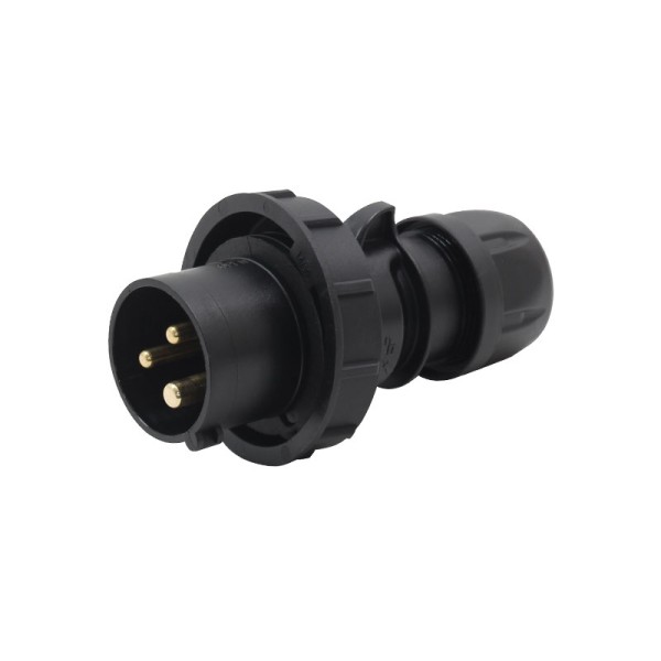 PCE 16A 230V IP67 2P+E Black Plug (0132-6X)