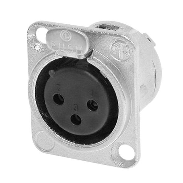 Neutrik NC3FDL1 3-Pin XLR Female Chassis Socket