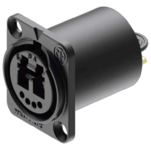 Neutrik NO2-4FDW-A opticalCON Chassis Feedthrough Socket - Black