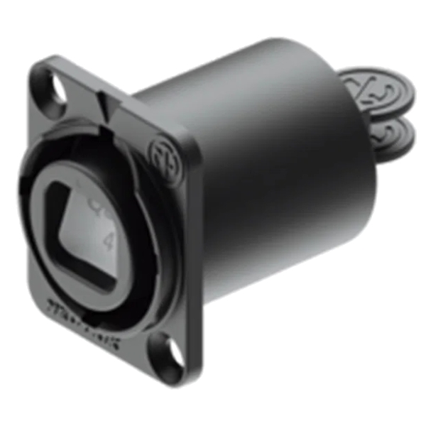Neutrik NO4FDW-A opticalCON Quad Chassis Feedthrough Socket - IP65, Black