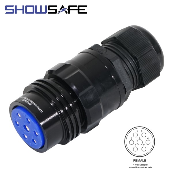 Showsafe Socapex 7-Pin Line Female Socket - P7-LF-S-M32-UL