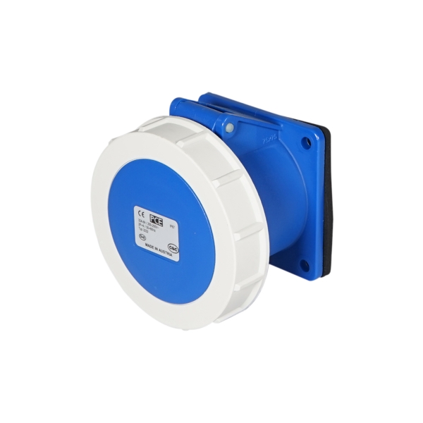 thumbnail image 2 of Blue 32A 230V 2P+E Industrial Panel Mount Socket – IP44 – Switch Electronics LEE-323 2 of 5