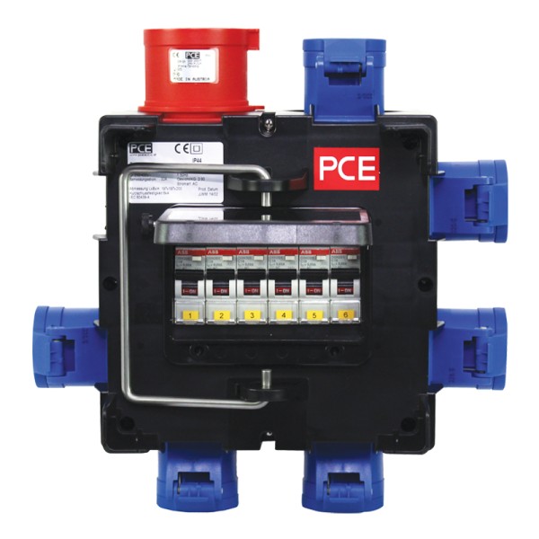 PCE IMST Distribution Box 32A 415V In, 6 x 16A Out (9030184K)