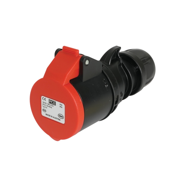 PCE 16A 415V 3P+E Socket Red/Black (214-6sx)