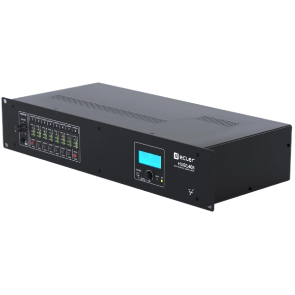 Ecler HUB1408 14x8 Digital Zoner With DSP, Remote Wall Control and Paging Compatibility