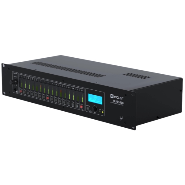 Ecler HUB1616 16x16 Digital Zoner With DSP, Remote Wall Control and Paging Compatibility