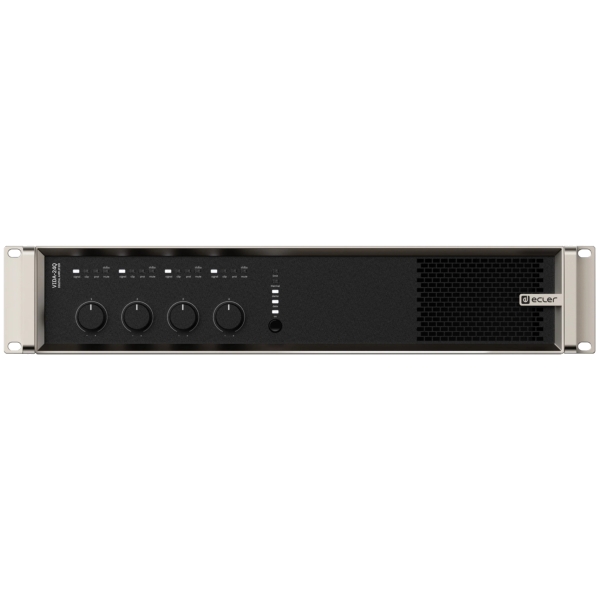 Ecler VIDA-24Q Digital Amplifier with Dante, AES67, DSP and Player - 4x 2400W @ 4 Ohms or 70V / 100V Line