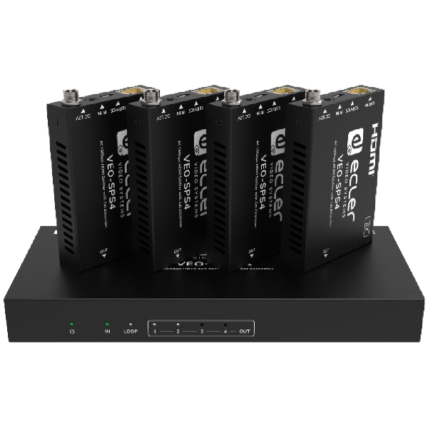 Ecler VEO-SPS44 4K Zero Latency 4-Way CAT6 Extender/Splitter Kit (up to 70m)
