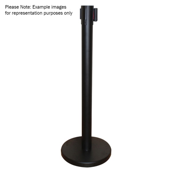 eLumen8 Retractable Barriers - Black Pole / Black Strap (Set of 2)
