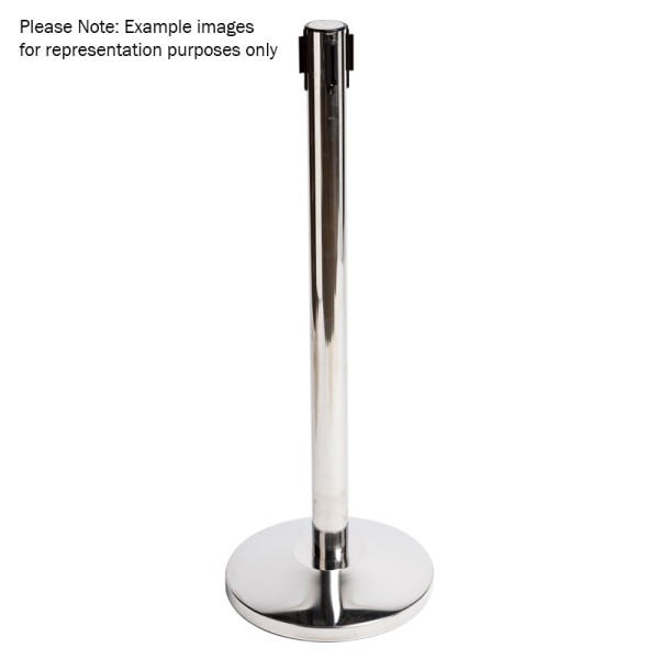 elumen8 Retractable Barriers - Chrome Pole / Black Strap (Set of 2)