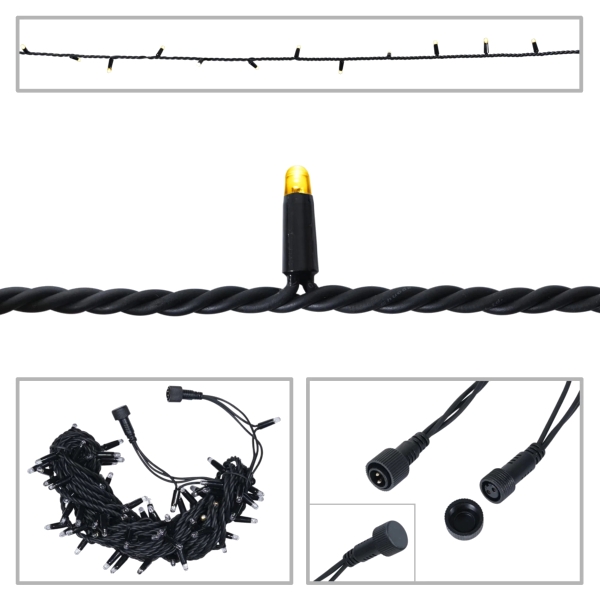 elumen8 Rubber Connectable, Dimmable LED String Light, IP65 - Vintage White - 10M